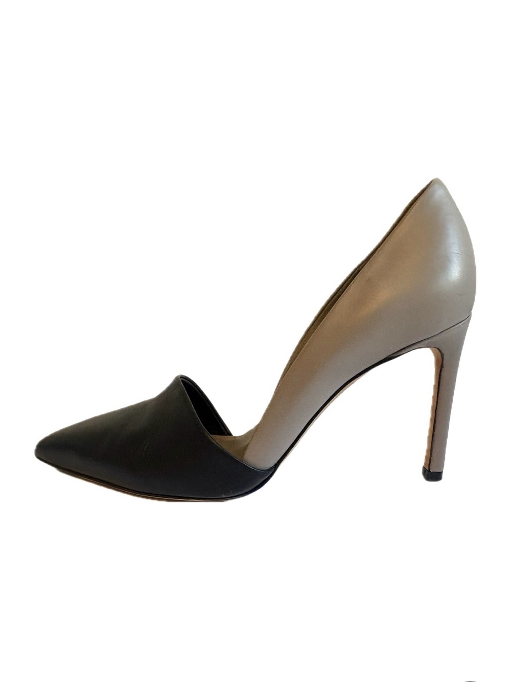Vince Orsay Two-Tone Black and Taupe Pointed Toe Stiletto Pump Size 8